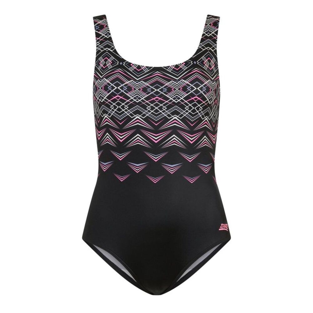 Zoggs Womens/Ladies Electric Scoopback One Piece Bathing Suit / Black